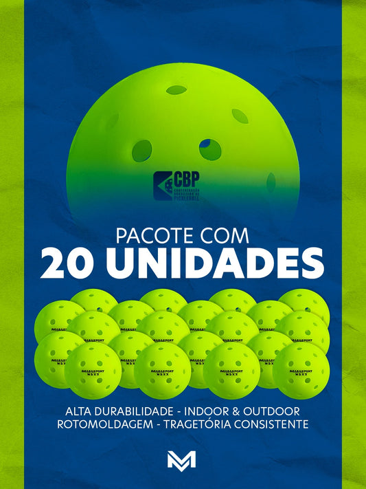 Bola de Pickleball MASASPORT CBP - Caixa com 20 unidades