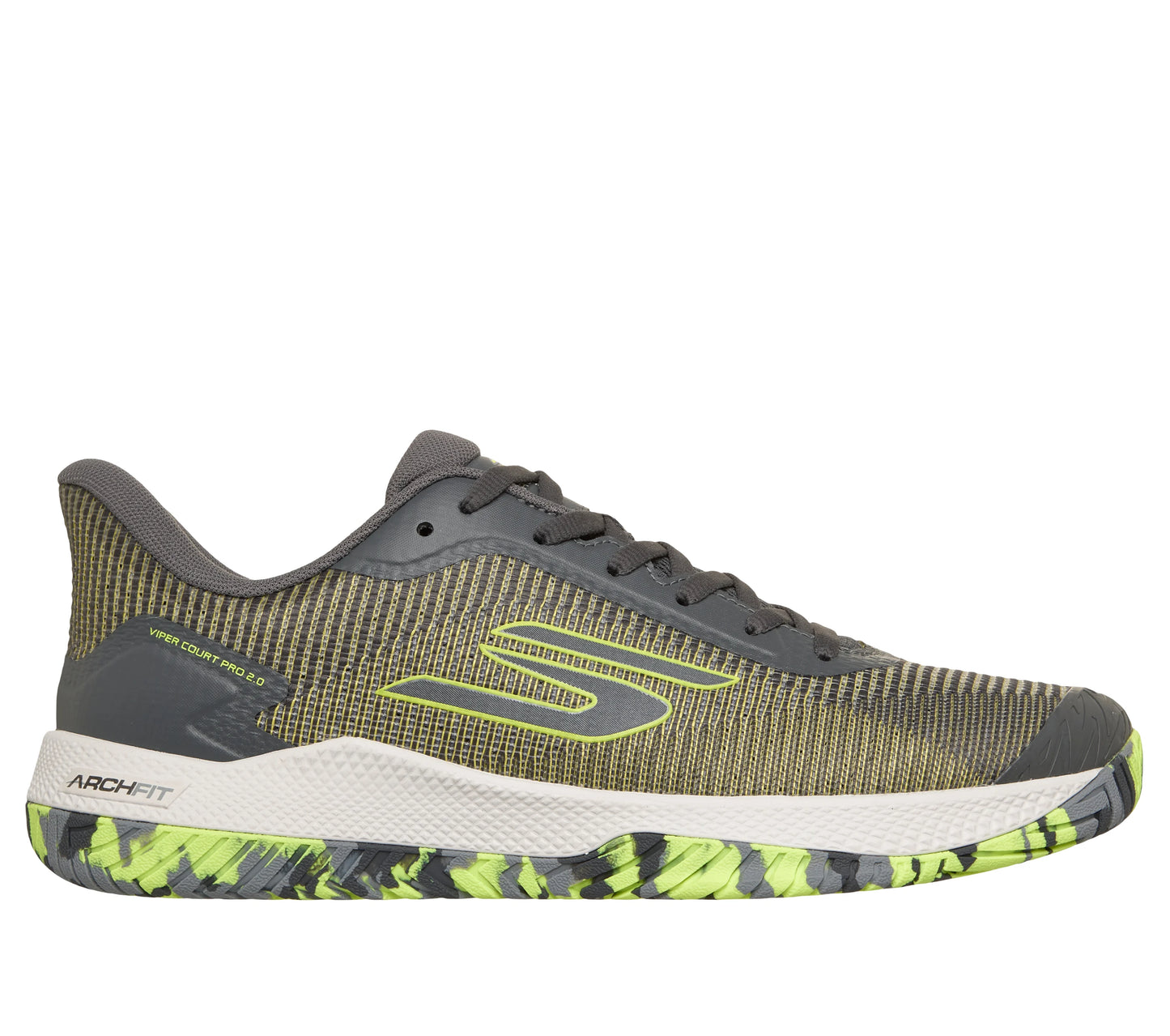 Tênis Skechers Viper Court Pro 2.0 Cinza e Amarelo Masculino - Cinza+Amarelo