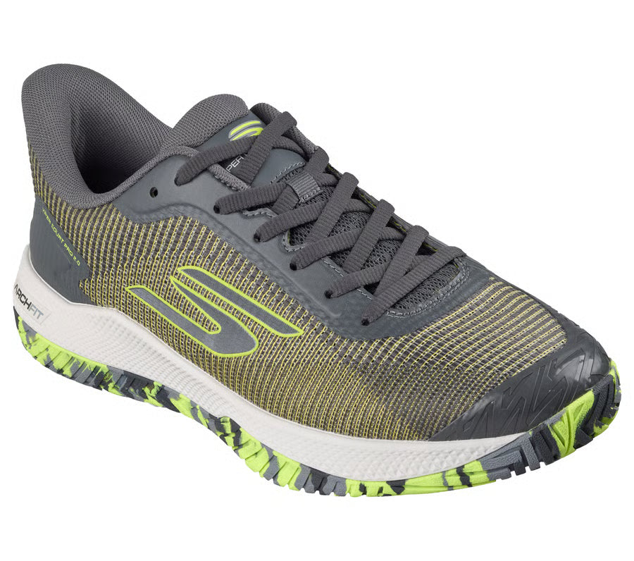 Tênis Skechers Viper Court Pro 2.0 Cinza e Amarelo Masculino - Cinza+Amarelo