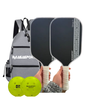 Kit Uruz - 2 Raquetes de fibra de carbono 16mm + 2 bolas MAXX - CBP + 1 mochila para transporte