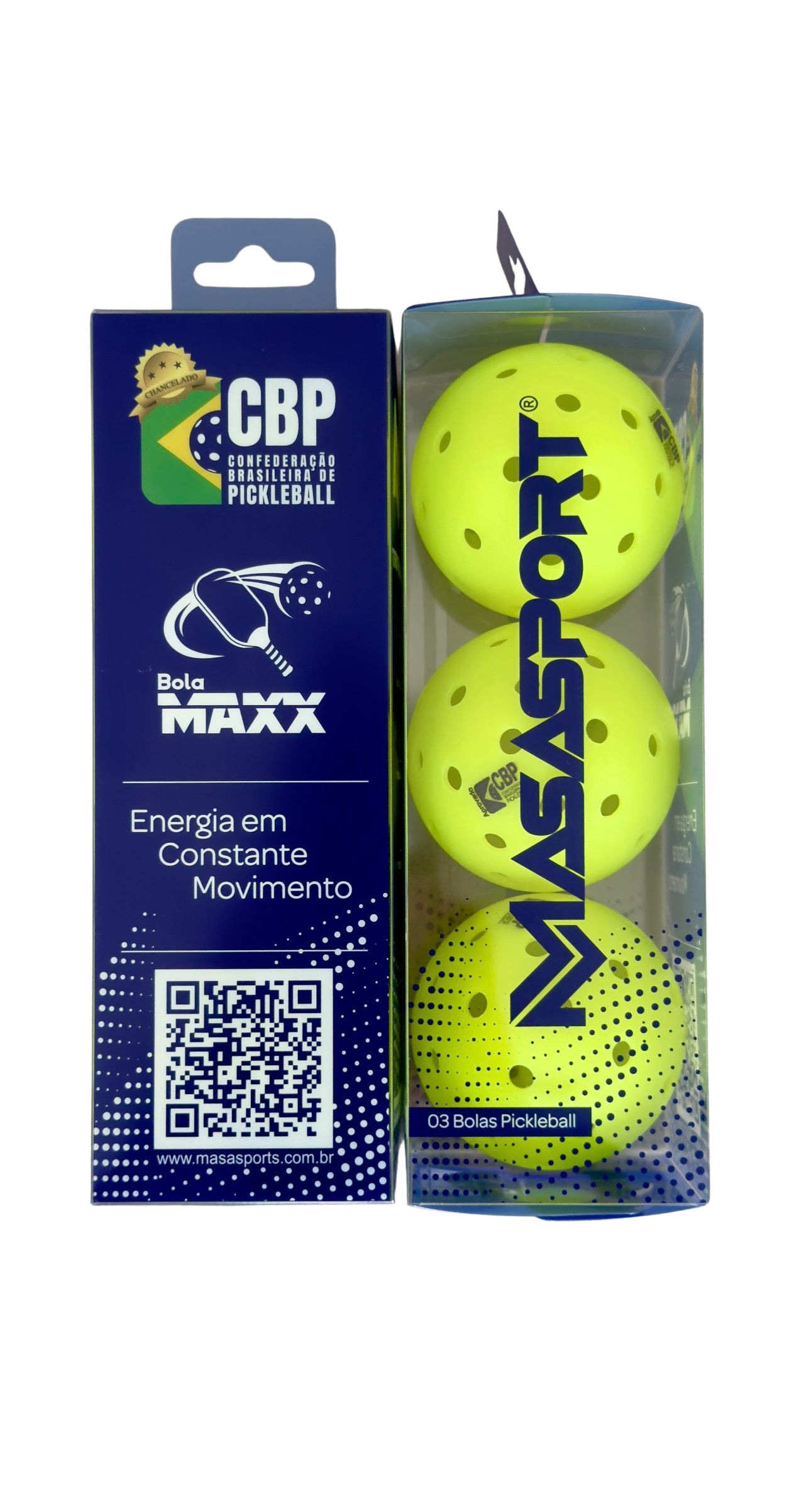 Bola de Pickleball MASASPORT CBP - Caixa com 3 unidades